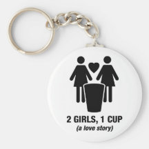 2 girls one cup - 2girls1cup - funny tee keychains
