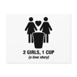 2 girls one cup - 2girls1cup - funny tee post card