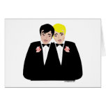 2 Grooms (Blonde and Black Hair) Greeting Card