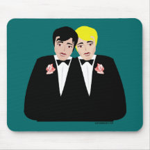 2 Grooms (Blonde and Black Hair) Mouse Pad