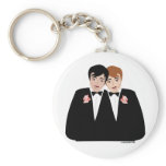 2 Grooms (Brown Hair and Black Hair) Keychain