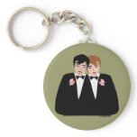 2 Grooms (Brown Hair and Black Hair) Keychain