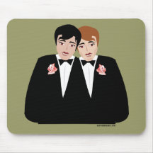 2 Grooms (Brown Hair and Black Hair) Mouse Mats