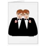 2 Grooms Brown Hair Greeting Cards