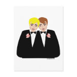 2 Grooms (Brown-Haired and Blonde) Post Card