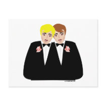 2 Grooms (Brown-Haired and Blonde) Postcards
