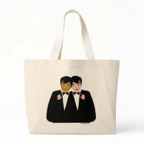 2 Grooms (Ethnic and Black-Haired) Tote Bags