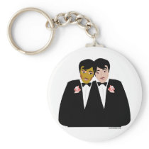 2 Grooms (Ethnic and Black-Haired) Key Chains