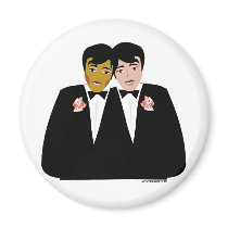 2 Grooms (Ethnic and Black-Haired) Magnet