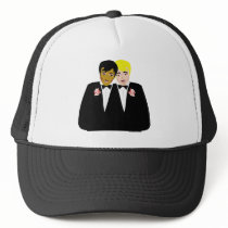2 Grooms (Ethnic and Blonde) Mesh Hat