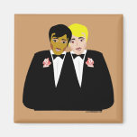 2 Grooms (Ethnic and Blonde) Magnets