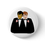 2 Grooms (Ethnic and Brown-Haired) Pins