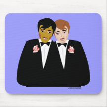 2 Grooms (Ethnic and Brown-Haired) Mouse Pad