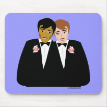 2 Grooms (Ethnic and Brown-Haired) Mouse Pad