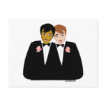2 Grooms (Ethnic and Brown-Haired) Post Cards