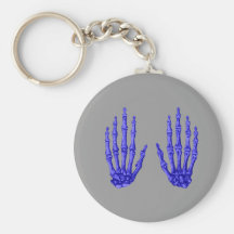 2 Hands Up Deep Blue Keychain