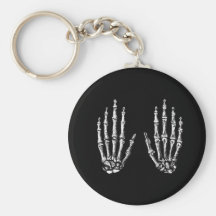2 Hands Up White Keychains