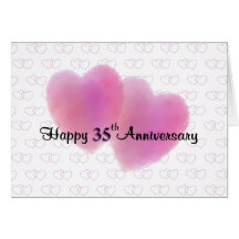 2 Hearts Happy 35th Anniversary Card