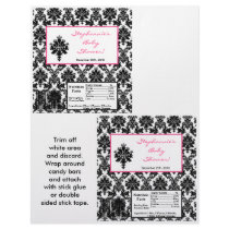 2 Hershey's Large Bar Wrapper Hot Pink Black Damas