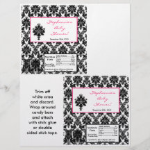 2 Hershey's Large Bar Wrapper Hot Pink Black Damas Full Colour Flyer