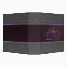 2 Inch Damask with Ribbon Recipe Binder