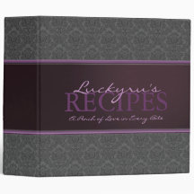 2 Inch Damask with Ribbon Recipe Binder