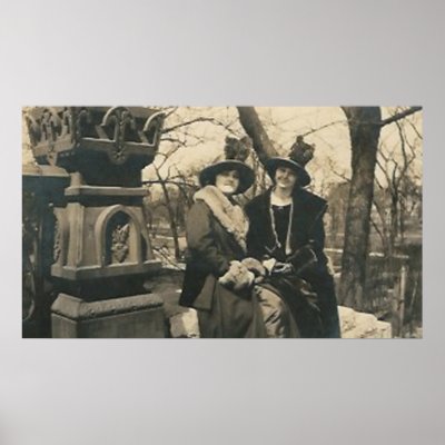 2 ladies with hats with feathers posters by amazingvintage