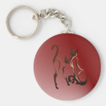 2 minous siamois Keychain Porte-clef