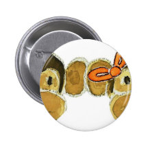 2 monkey heads orange bows button
