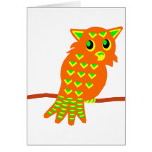 2-Orange Owl Card