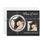 2 Photo Sleek Black Graduation Announcement invitations
