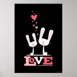 2 Rabbits in Love Poster Print