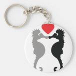 2 seahorses in love icon key chains