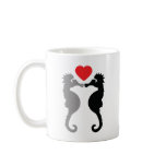 2 seahorses in love icon coffee mugs