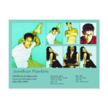 2-Sided Actor & Model Aqua Headshot Comp Post Cards