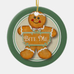 2 Sided - Bite Me Gingerbread Man Ornament