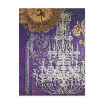 2 SIDED PRINT Chandelier Romance ~ Postcard