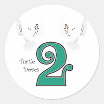 2 Turtle Doves Round Sticker