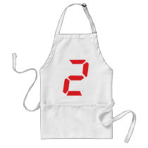2 two red alarm clock digital aprons