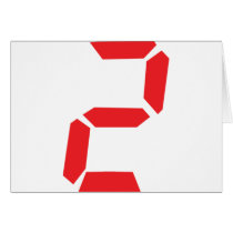 2 two red alarm clock digital greeting card