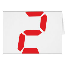 2 two red alarm clock digital greeting card