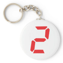 2 two red alarm clock digital key chains