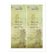 2 Wedding in Pisa Save the Date Bookmarks Postcard
