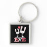 2 White Bunny Rabbits in Love Keychain