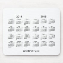 2 Year 2014 - 2015 Calendar Mouse Pad