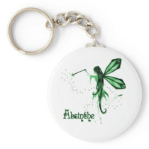 2D Absinthe Green Fairy Sketch Keychains
