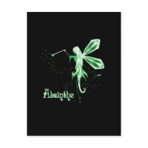 2D Absinthe Green Fairy Sketch Post Cards