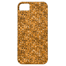 2D Flat, Printed, Gold Faux Jewels iPhone 5 Case