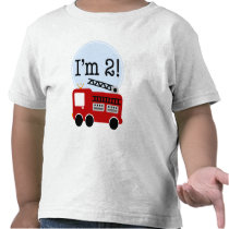 2ème Camion de pompiers d'anniversaire t-shirts