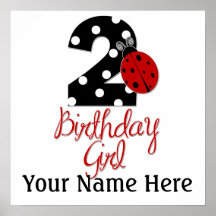 2ème Fille d'anniversaire - coccinelle - 2 Madame  Posters